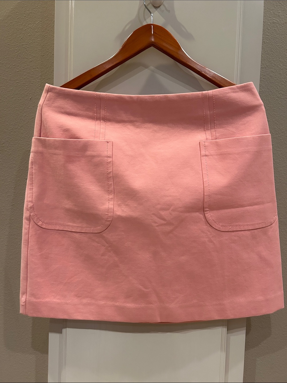 LOFT Pink A-Line Mini Skirt with Front Pockets